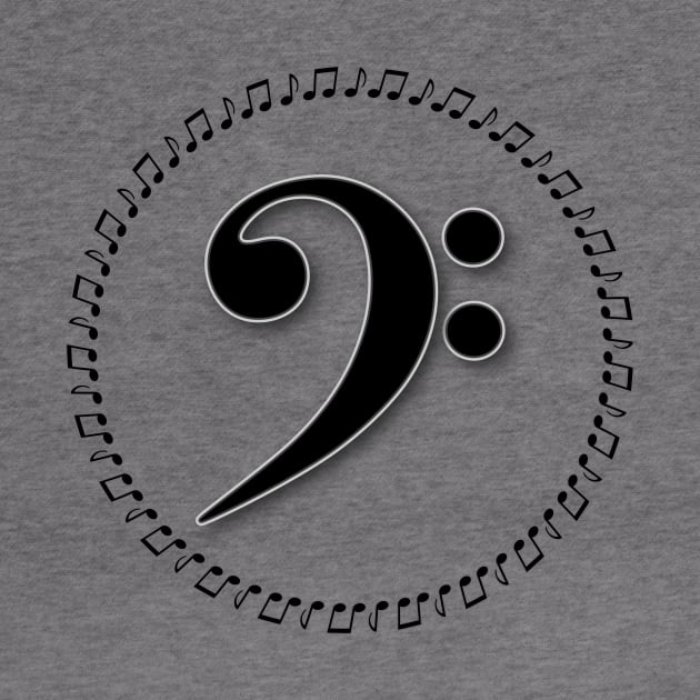 Bass Clef Music Note Design by WarriorWoman